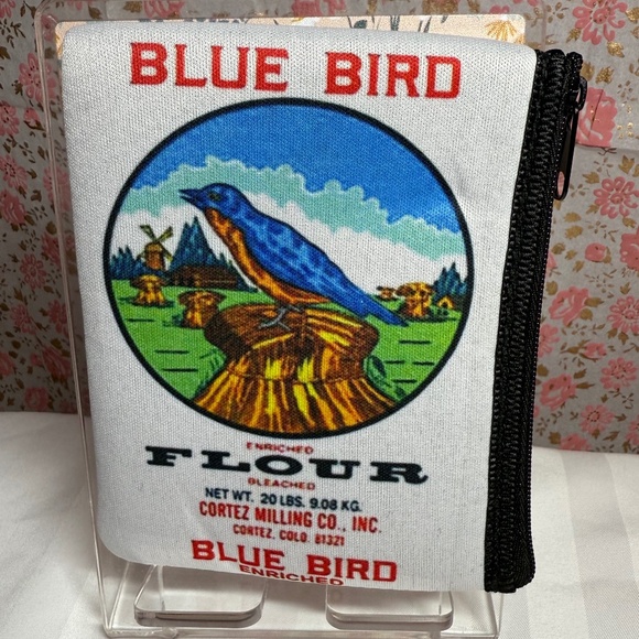 Whimsical Blue Bird Small Wallet - Picture 1 of 4